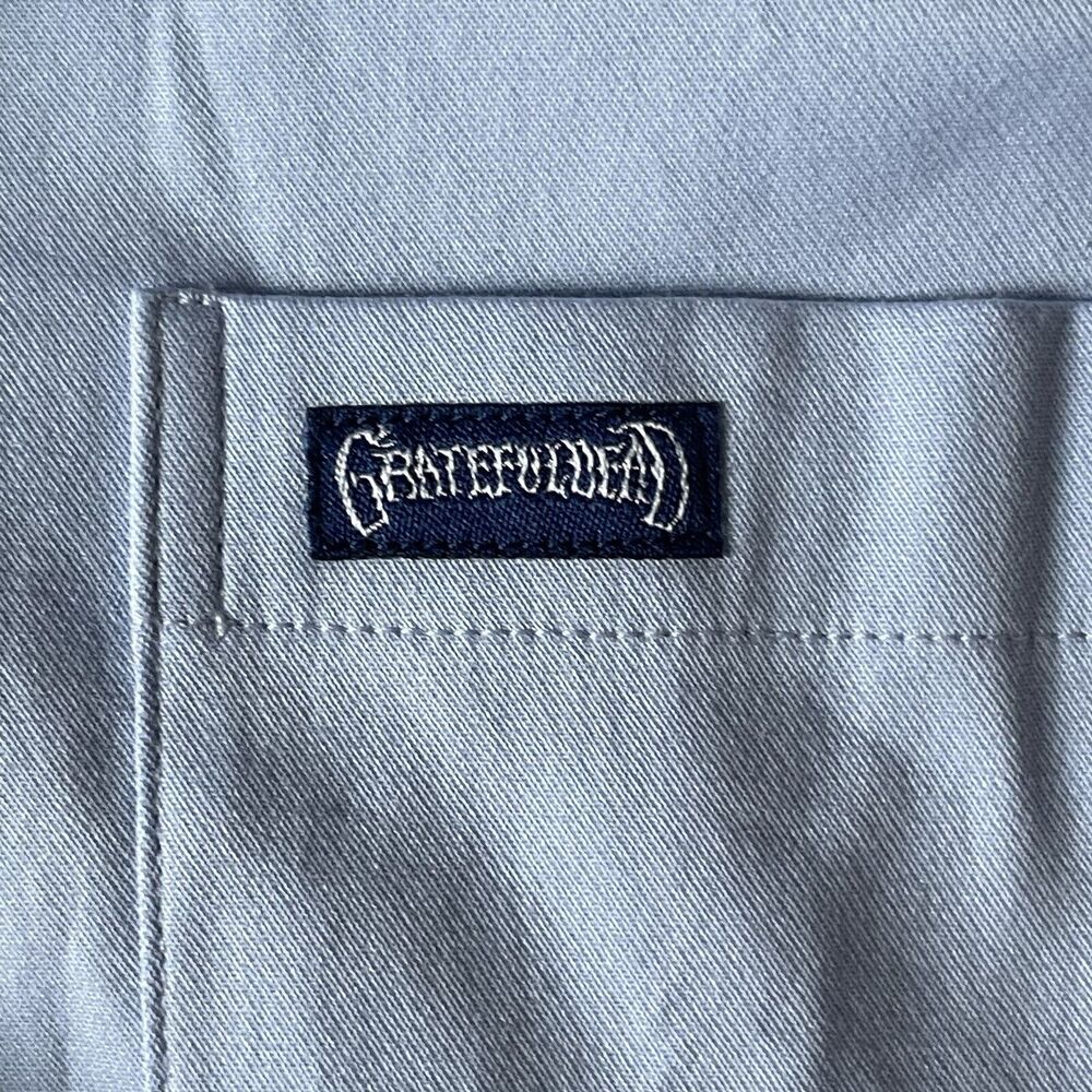 Grateful Dead Button Up Shirt Mens S Light Blue Band Tee Cotton Retro Graphic - Picture 6 of 10